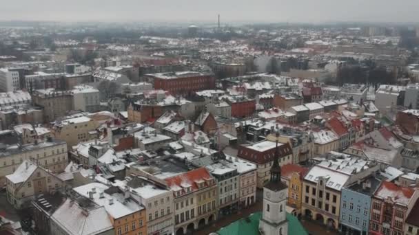 Воздушные Съемки Красивого Старого Европейского Города — стоковое видео