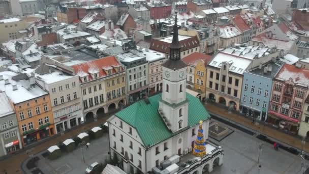 美しい古いヨーロッパの町の空中映像 — ストック動画