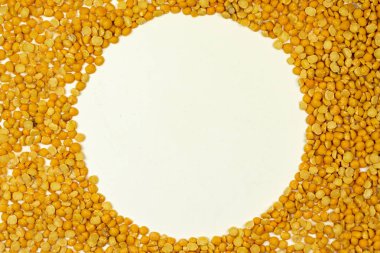 beyaz üzerinde izole Mısır yapılmış yuvarlak çerçeve üst görünümü çekim