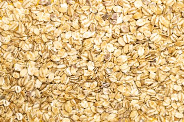 arka plan için kuru yulaf üst görünümü çekim