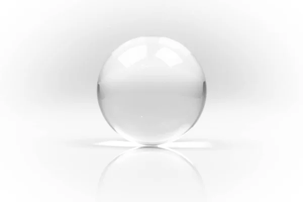 Kristallkugel Marmor Glas Transparent Auf Weißem Hintergrund — Stockfoto