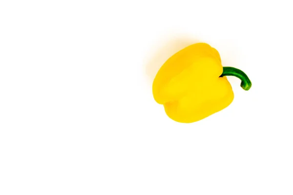 Paprikou Žlutý Pepř Izolovaný Bílém Pozadí Zeleninové Papriky Izolované Ořezovou — Stock fotografie