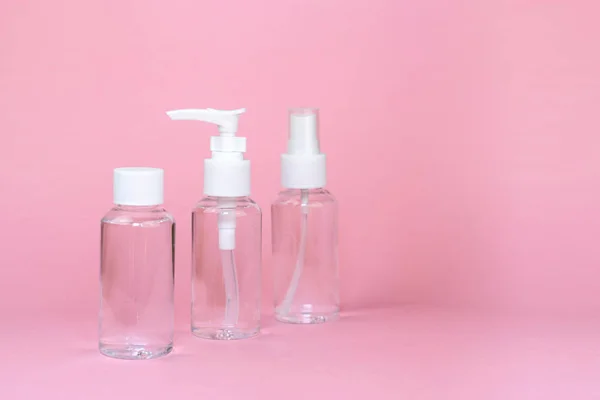 Frasco Vidro Cosméticos Beleza Mock Marca Para Cima Visão Frontal — Fotografia de Stock