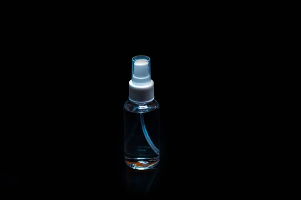 Glas Kosmetiska Flaska Isolerad Svart Branding Mock — Stockfoto