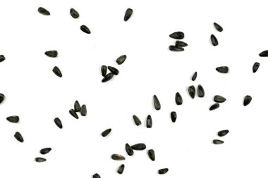 Ayçiçeği tohumu, arka plan veya doku beyaz izole. kaybetmek-up.