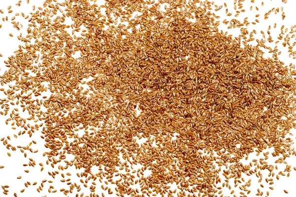 Flax seeds, brown Linseed. Background or texture of Linen seeds close-up.  Top view — Stock Photo, Image