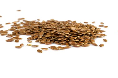 Keten tohumu, keten tohumu, keten yumbeyaz izole edilmiş. Vegan ve sağlıklı beslenme konsepti.