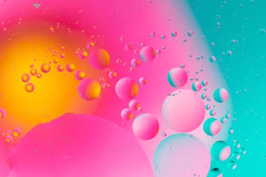 Su kabarcıkları. Hava veya molekülün makro çekimi. Soyut alan arka planı.