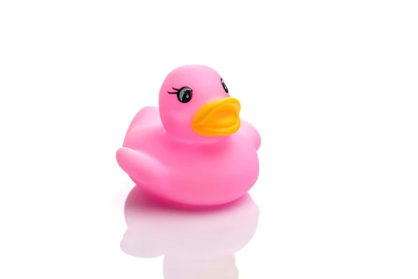 Duck background. Yellow rubber toy. Pay in pool. — Stock Photo, Image