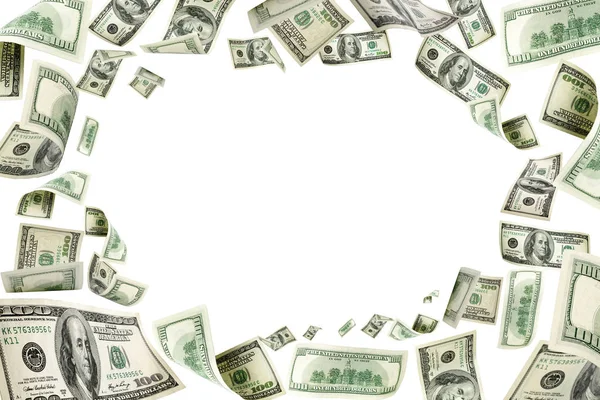 Dollar sign. American money. Cash background, us bill. Money fal — Stock Photo, Image