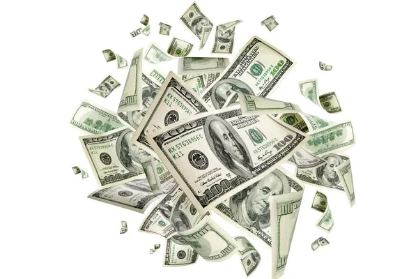 Us dollar bill. Washington american cash. Falling usd money back — Stock Photo, Image