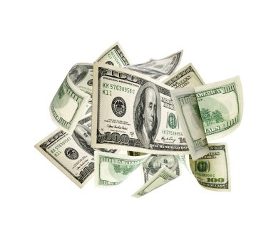 Amerikan doları banknotu. Washington Amerikan parası. Düşen usd para geri