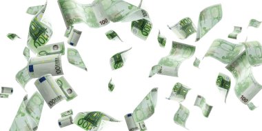 Avro banknotu arka planda izole edilmiş. Avrupa para faturası. İş parası