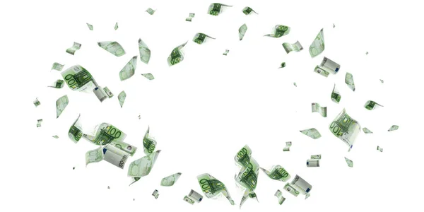 Contagem isolada de notas de euro. Dinheiro textura em dinheiro no fundo branco . — Fotografia de Stock