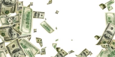 Amerikan Doları. Washington Amerikan parası. Düşen ABD para arkaplanı.