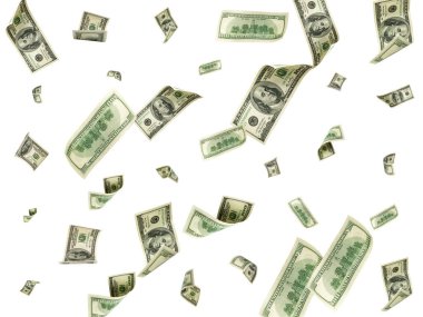 Amerikan Doları. Washington Amerikan parası. Düşen ABD para arkaplanı.