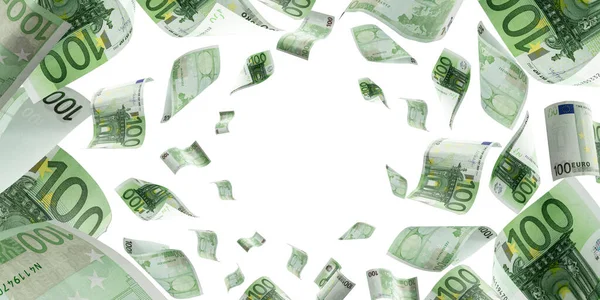 Fondo Dinero Cien Euros Europeos Dinero Efectivo Negocios Cayendo Dinero — Foto de Stock