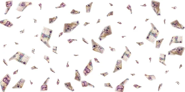 Vi Yuan. Kinesiska pengar, fallande kontanter. Flygande hundra yuaner isolerade. — Stockfoto