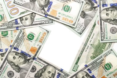 Dolar işareti. Amerikan parası beyaza izole edilmiş. Nakit beyaz arka plan, fatura.