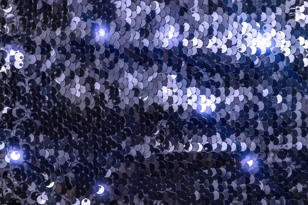 Fundo Das Lantejoulas Glitter Textura Tecido Azul Lantejoulas Sereia Coloridas — Fotografia de Stock