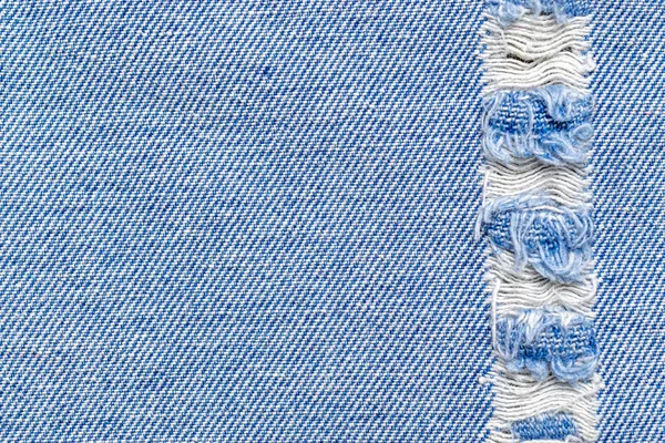 ブルージーンの食感 ヴィンテージのテキスタイルの背景のためのコピースペースとインディゴデニム生地の布 綿素材ファッションパターン — ストック写真