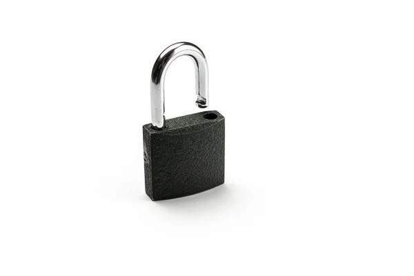 Padlock Key Isolated White Background Privacy Security Metal Lock Pad — Stock Photo, Image