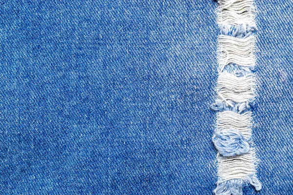 Texture denim. Modèle textile en jean bleu avec espace de copie pour fond de mode matérielle. Tissu Indigo en gros plan — Photo