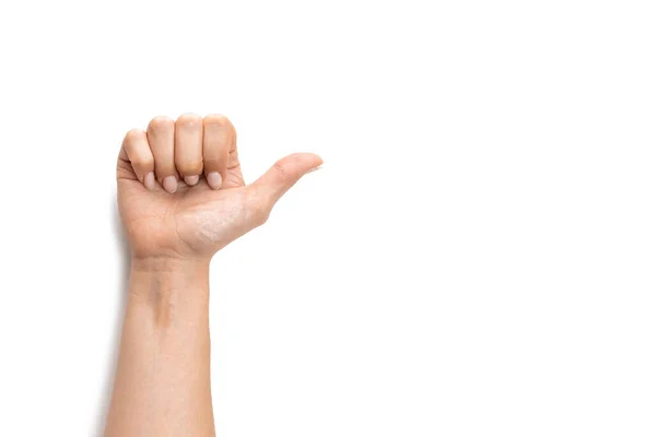 手の分離保持 女性の腕のジェスチャー 女性の手はクリッピングパスと白い背景に隔離 — ストック写真