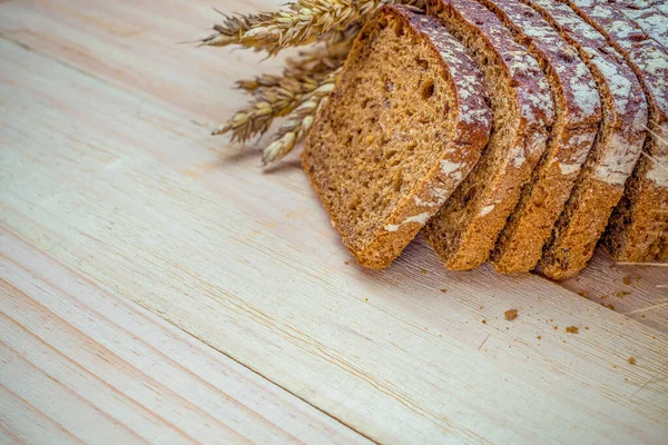 Baguette Bread Rye Bakery Crusty Loaves Crumbs Fresh Loaf Rustic — Stock Photo, Image