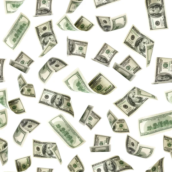 Dollár Zökkenőmentes Pénz Háttér 100 Dollár Amerikából Usd Készpénz Elszigetelt — Stock Fotó