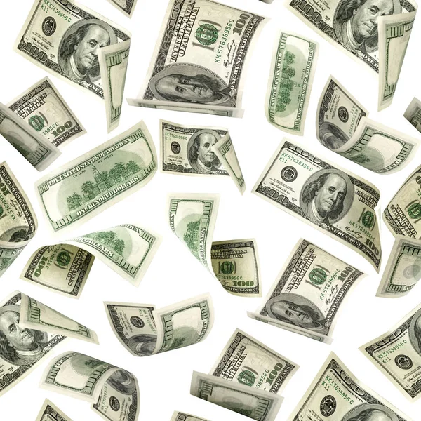 钱的无缝图案孤立在白色上 美国钱 华盛顿美国人的现金 通常指背景 — 图库照片