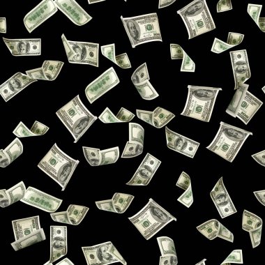 Kusursuz para kalıbı. Bir dolarlık banknot. Washington Amerikan parası. Kullanıcı parası siyah arkaplanda izole edildi