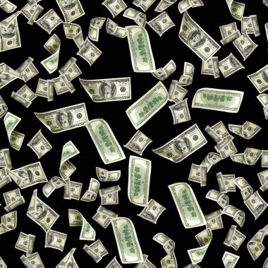 Dolarsız para geçmişi. Amerika 'nın yüz doları. Nakit para siyah üzerine izole