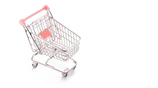 Cart Market Food Shopping Basket Retail Market Empty Trolley Cart — Stock Photo, Image