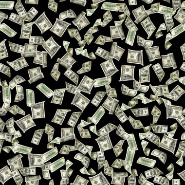 Dolarsız para geçmişi. Amerika 'nın yüz doları. Nakit para siyah üzerine izole