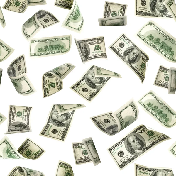 美元模式我们的账单。华盛顿的美国现金。在白色背景下孤立掉的钱. — 图库照片