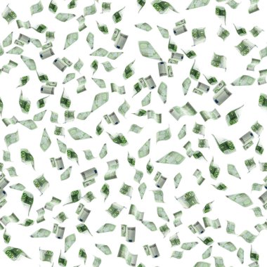 Avro parasının kusursuz bir geçmişi var. Banknote beyaz arkaplanda izole edilmiş dokulara düşüyor