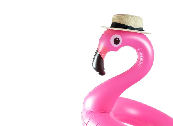 Sommarskoj Isolerad Rosa Pool Uppblåsbar Flamingo För Sommaren Stranden Isolerad — Stockfoto