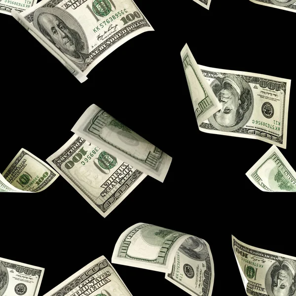 Dollars Pattern Bill Washington American Cash Falling Usd Money Isolated — Stock Photo, Image