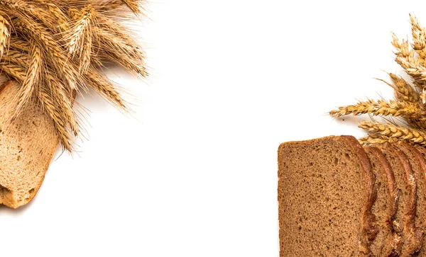 Sliced Multigrain Rye Bakery Crusty Loaves Crumbs Fresh Loaf Rustic — Stock Photo, Image