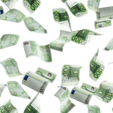 Avro parasının kusursuz bir geçmişi var. Banknote beyaz arkaplanda izole edilmiş dokulara düşüyor