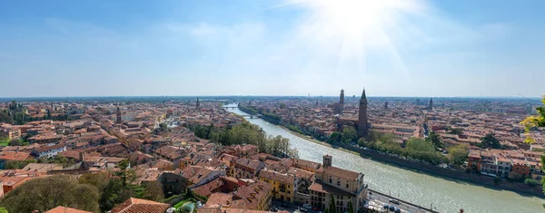 Rua Verona Cidade Italiana Europa Antiga Vista Panorâmica Com Romeu — Fotografia de Stock