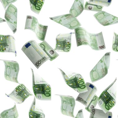 Avro parasının kusursuz bir geçmişi var. Banknote beyaz arkaplanda izole edilmiş dokulara düşüyor