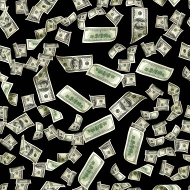 Kusursuz para kalıbı. Bir dolarlık banknot. Washington Amerikan parası. Kullanıcı parası siyah arkaplanda izole edildi