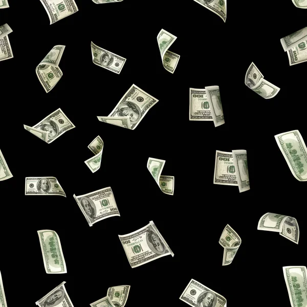 Bezproblémový Vzorek Peněz Izolovaný Černém Americké Peníze Washingtonské Americké Peníze — Stock fotografie