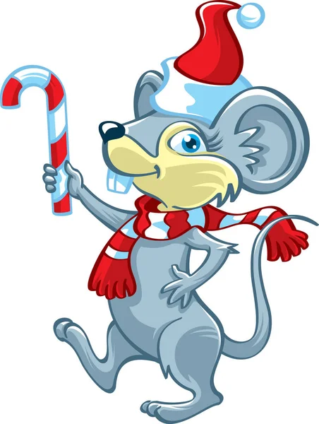 Веселая рождественская мышь — стоковый вектор