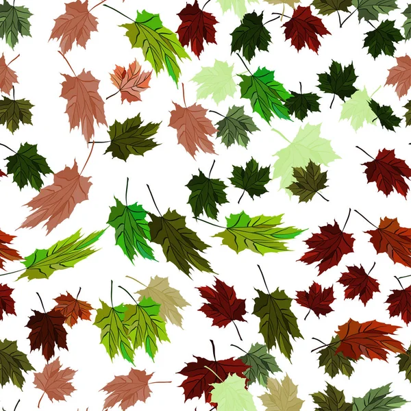 Осенний стиль Maple Leaves Vector Seamless Pattern — стоковый вектор