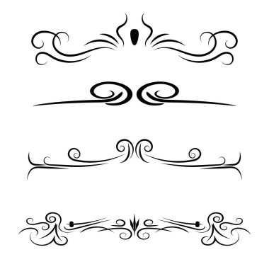 El çizilmiş dekoratif bölücüler ve kenarlıklar vektör seti.