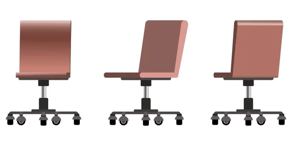 Ensemble Chaise Ordinateur Moderne Bureau Vectoriel Plat Dans Style Plat — Image vectorielle