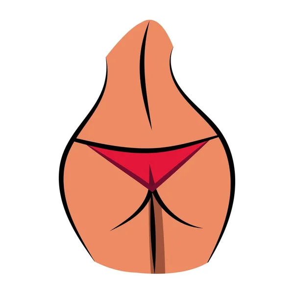 Vector Close Sexy Female Ass Bikini Summer Concept Logo Design — стоковый вектор